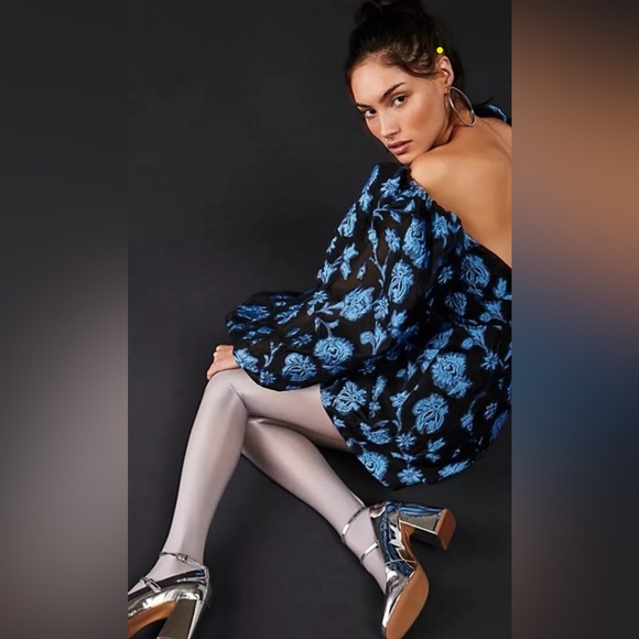 New Free People X Aureta Georgia Mini Party Dress $268 Tapestry Floral Large - Picture 3 of 11